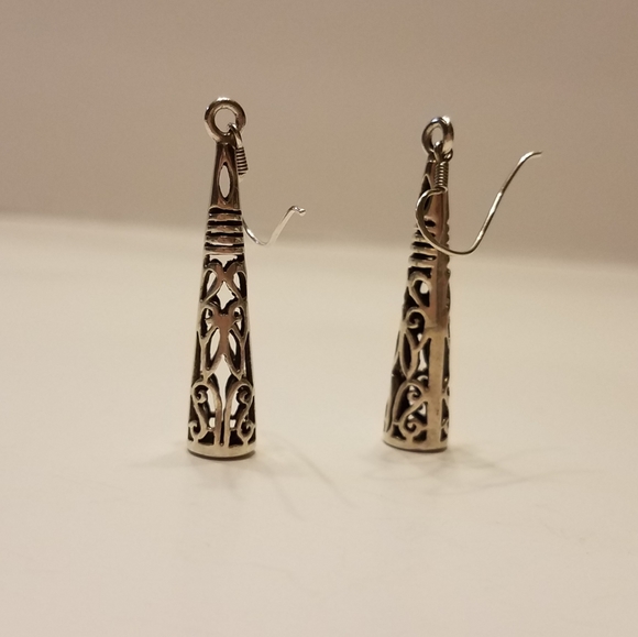 Sterling silver sculpted earrings, 3 cm - Picture 6 of 8
